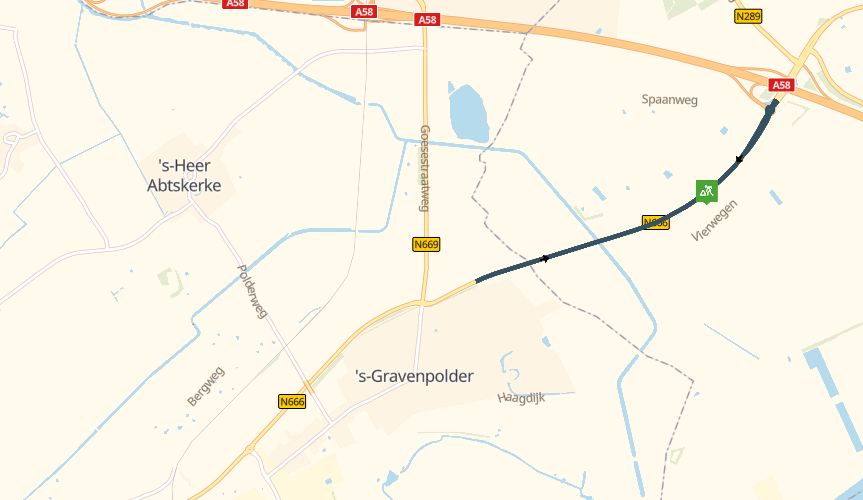 Asfalteringswerkzaamheden op N666 bij ’s Gravenpolder