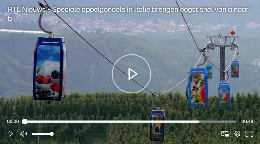 Video: speciale gondel vervoert appels van en naar koelcel